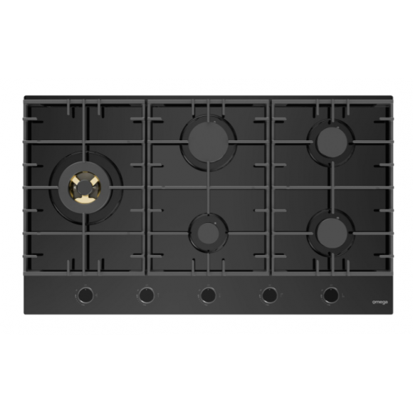 OCGG905WB Omega 90cm Gas on Ceramic Glass Cooktop 